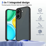 For Honor X7e 4G Matte Phone Case Semi-transparent Black Skin-friendly TPU PC Cover