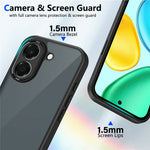 For Honor X7e 4G Matte Phone Case Semi-transparent Black Skin-friendly TPU PC Cover