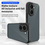 For Honor X7e 4G Matte Phone Case Semi-transparent Black Skin-friendly TPU PC Cover