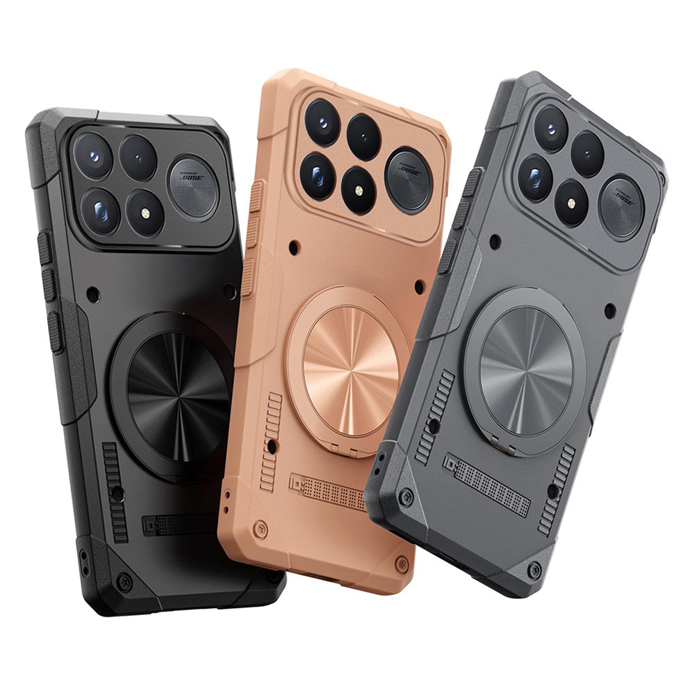 For Xiaomi Redmi K100 Pro Max 5G Magnetic Case 360° Rotating Ring Kickstand TPU Phone Cover