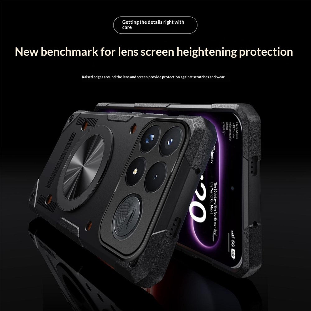 For Xiaomi Redmi K100 Pro Max 5G Magnetic Case 360° Rotating Ring Kickstand TPU Phone Cover