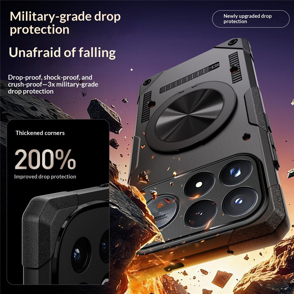 For Xiaomi Redmi K100 Pro Max 5G Magnetic Case 360° Rotating Ring Kickstand TPU Phone Cover