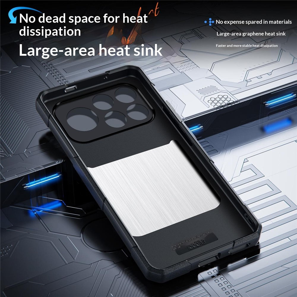 For Xiaomi Redmi K100 Pro 5G Case Graphene Cooling TPU + PC Armor Shockproof Phone Cover