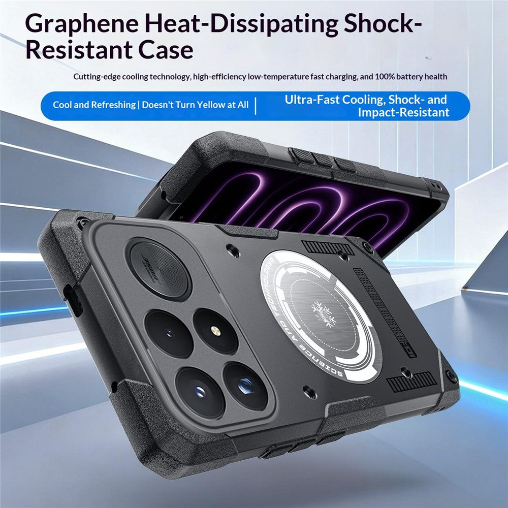 For Xiaomi Redmi K100 Pro 5G Case Graphene Cooling TPU + PC Armor Shockproof Phone Cover