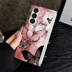 For Samsung Galaxy Z Fold7 5G Case Butterfly Pattern Magnetic Hinge PC Shockproof Phone Cover