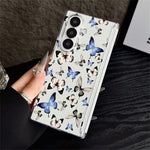 For Samsung Galaxy Z Fold7 5G Case Butterfly Pattern Printing Transparent PC Magnetic Hinge Shockproof Phone Cover
