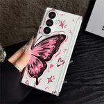 For Samsung Galaxy Z Fold7 5G Case Butterfly Pattern Printing Transparent PC Magnetic Hinge Shockproof Phone Cover