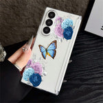 For Samsung Galaxy Z Fold7 5G Case Butterfly Pattern Printing Transparent PC Magnetic Hinge Shockproof Phone Cover