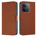 For Xiaomi Redmi 15C 4G (Global) (171mm) Leather Case Solid Color Phone Cover with Wallet