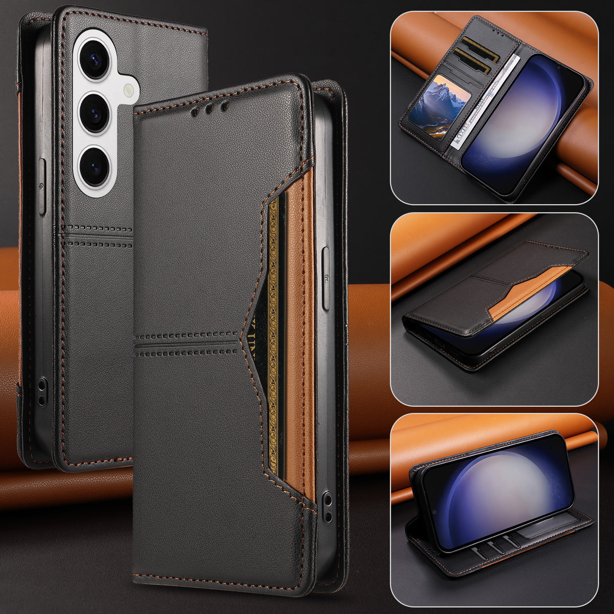 Til Samsung Galaxy S24+ / Galaxy S25+ Pungcover Eksternt Kortrum Magnetisk Lukning Læder Telefoncover