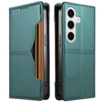 For Samsung Galaxy S24+ / Galaxy S25+ Wallet Case External Card Slot Magnetic Closing Leather Phone Cover