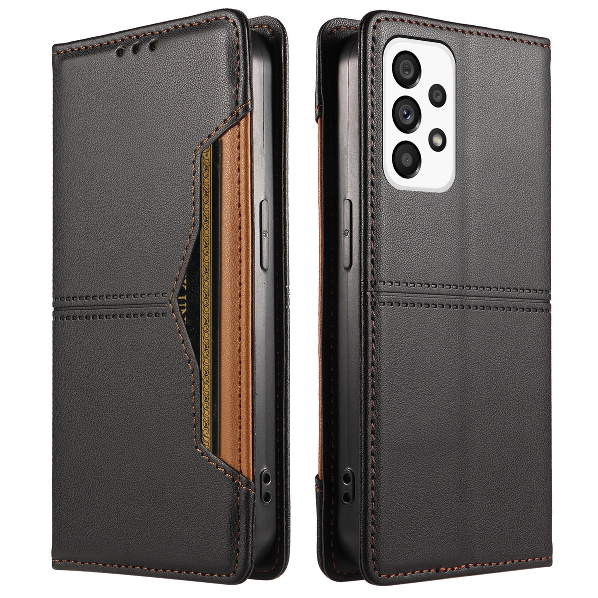 For Samsung Galaxy A73 5G Wallet Case External Card Slot Magnetic Closing Leather Phone Cover