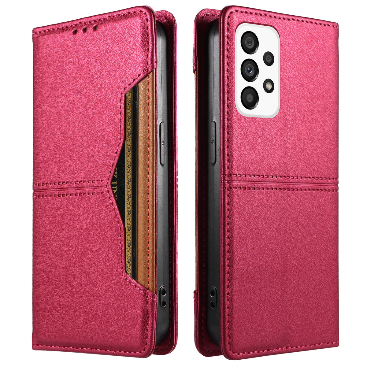 For Samsung Galaxy A73 5G Wallet Case External Card Slot Magnetic Closing Leather Phone Cover