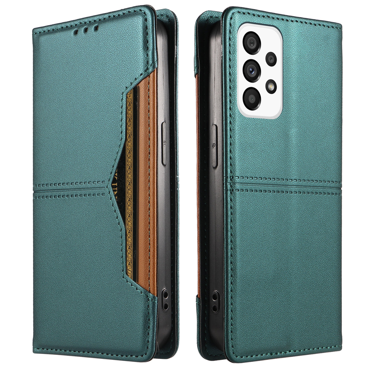 For Samsung Galaxy A73 5G Wallet Case External Card Slot Magnetic Closing Leather Phone Cover
