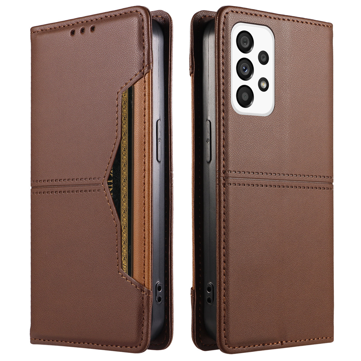 For Samsung Galaxy A53 5G Wallet Case External Card Slot Magnetic Closing Leather Phone Cover