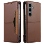 Samsung Galaxy S24 / Galaxy S25 Plånboksfodral med externt kortfack Magnetiskt stängande läderfodral