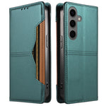 Samsung Galaxy S24 / Galaxy S25 Plånboksfodral med externt kortfack Magnetiskt stängande läderfodral