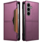 Samsung Galaxy S24 / Galaxy S25 Plånboksfodral med externt kortfack Magnetiskt stängande läderfodral