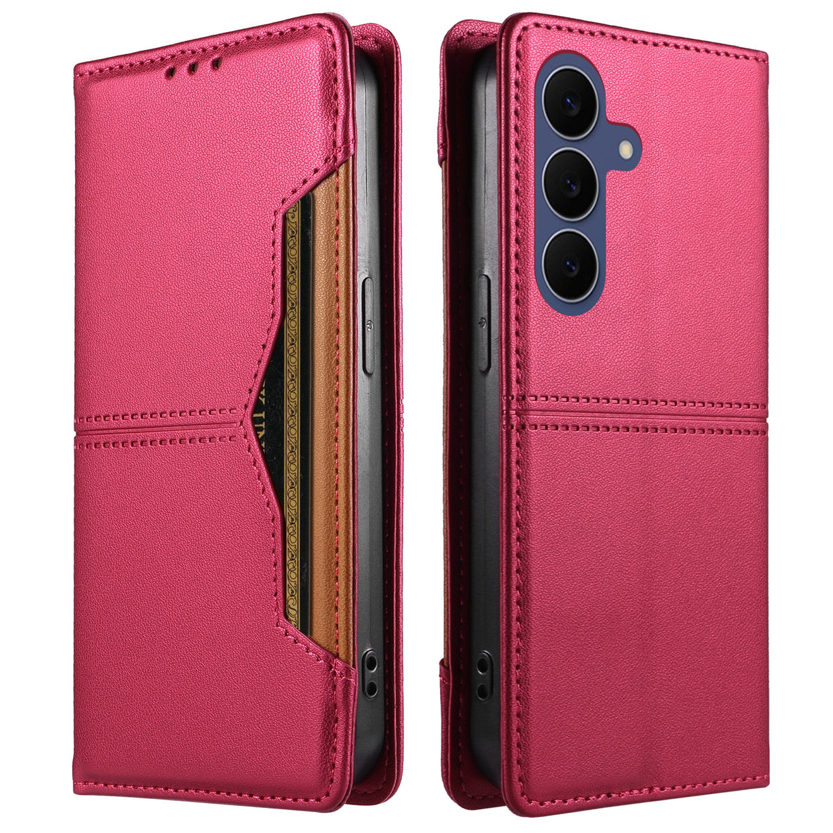 Samsung Galaxy S26 FE Plånboksfodral med externt kortfack Magnetiskt stängande läderfodral