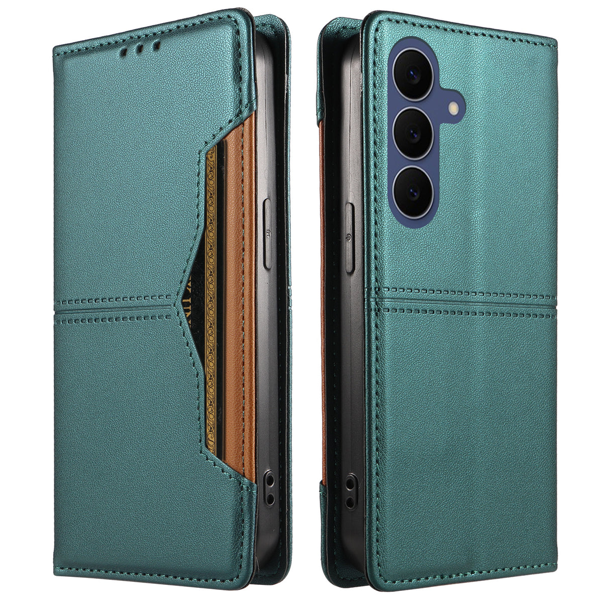 Samsung Galaxy S26 FE Plånboksfodral med externt kortfack Magnetiskt stängande läderfodral
