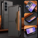 For Samsung Galaxy S26+ Wallet Case External Card Slot Magnetic Closing Leather Phone Cover