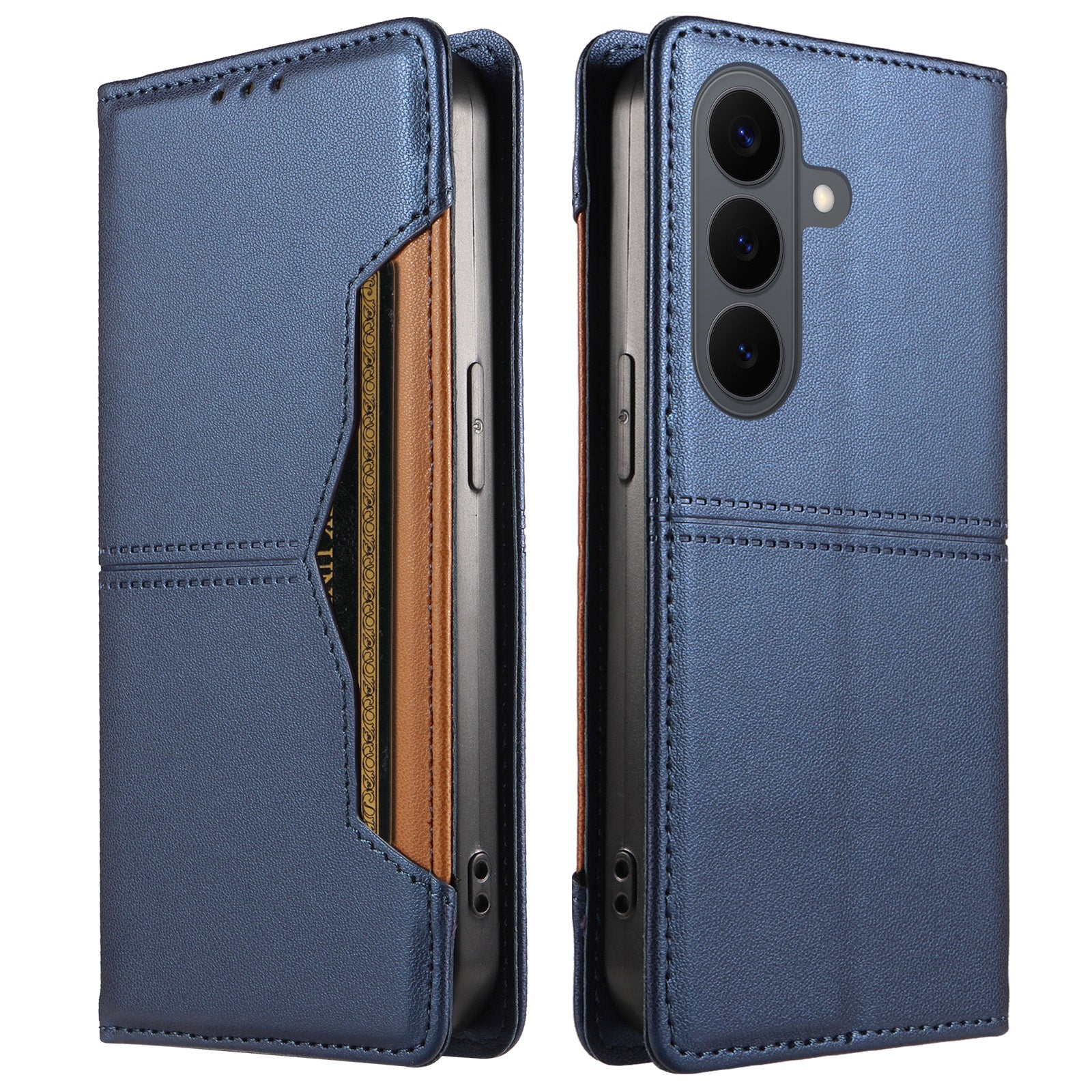 For Samsung Galaxy S26+ Wallet Case External Card Slot Magnetic Closing Leather Phone Cover