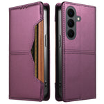 Plånboksfodral för Samsung Galaxy S26+ med externt kortfack, magnetisk stängning, läderfodral