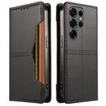 For Samsung Galaxy S25 Ultra Wallet Case External Card Slot Magnetic Closing Leather Phone Cover