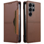 For Samsung Galaxy S25 Ultra Wallet Case External Card Slot Magnetic Closing Leather Phone Cover