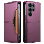 For Samsung Galaxy S25 Ultra Wallet Case External Card Slot Magnetic Closing Leather Phone Cover