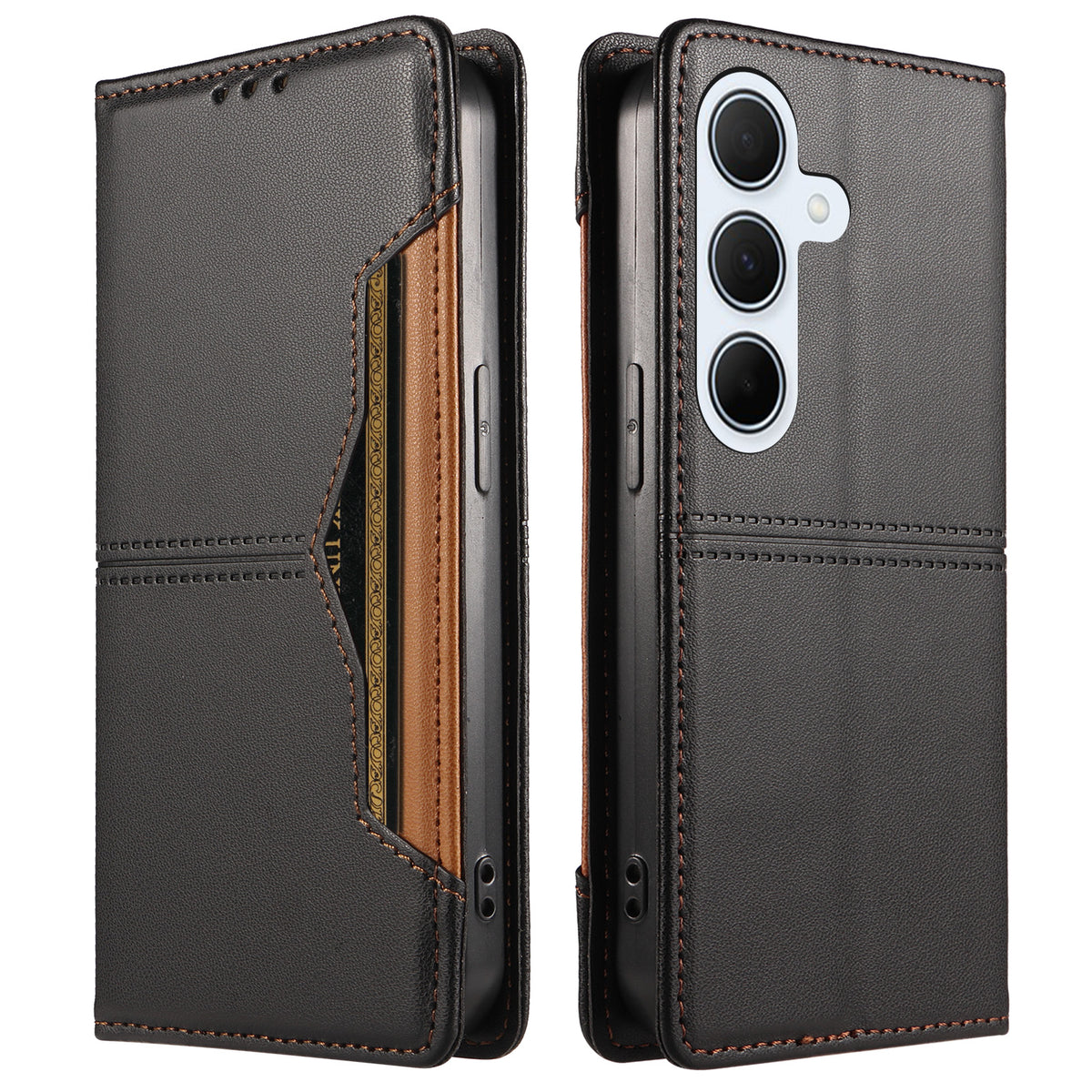For Samsung Galaxy A35 5G Wallet Case External Card Slot Magnetic Closing Leather Phone Cover