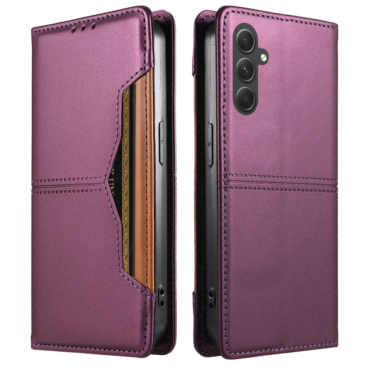For Samsung Galaxy A54 5G Wallet Case External Card Slot Magnetic Closing Leather Phone Cover