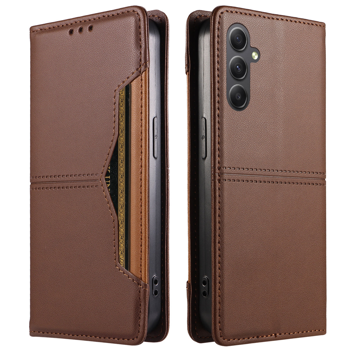 For Samsung Galaxy A34 5G Wallet Case External Card Slot Magnetic Closing Leather Phone Cover