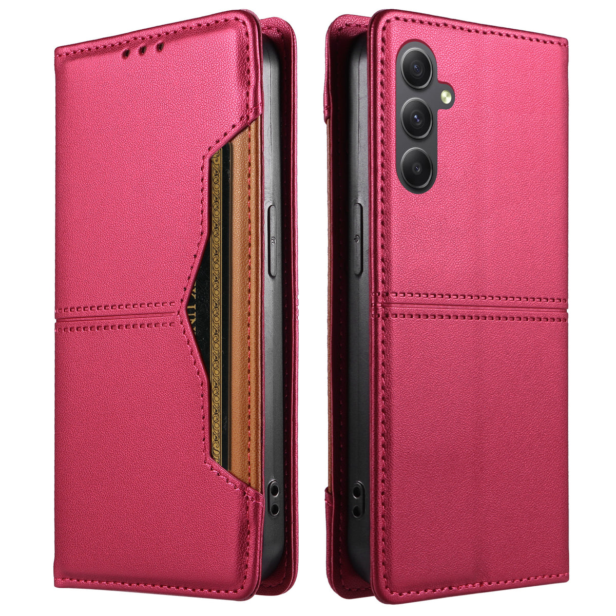 For Samsung Galaxy A34 5G Wallet Case External Card Slot Magnetic Closing Leather Phone Cover