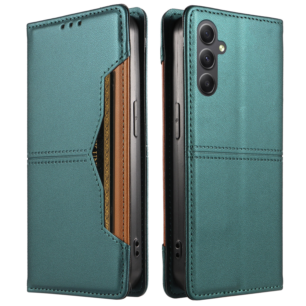 For Samsung Galaxy A34 5G Wallet Case External Card Slot Magnetic Closing Leather Phone Cover