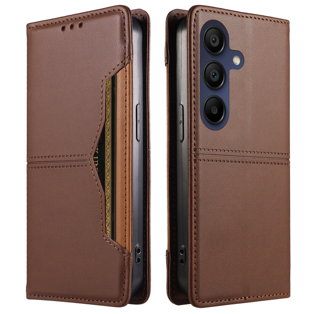 Samsung Galaxy A15 5G / Galaxy A15 4G Plånboksfodral Extern kortplats Magnetiskt stängande Lädermobilskal