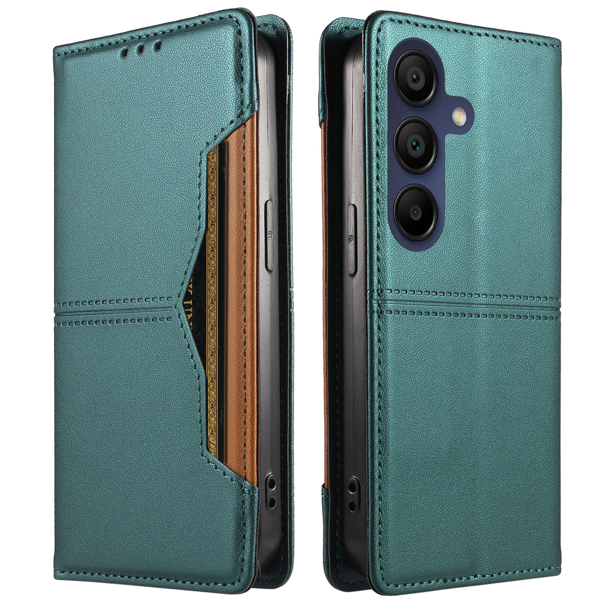 Samsung Galaxy A15 5G / Galaxy A15 4G Plånboksfodral Extern kortplats Magnetiskt stängande Lädermobilskal
