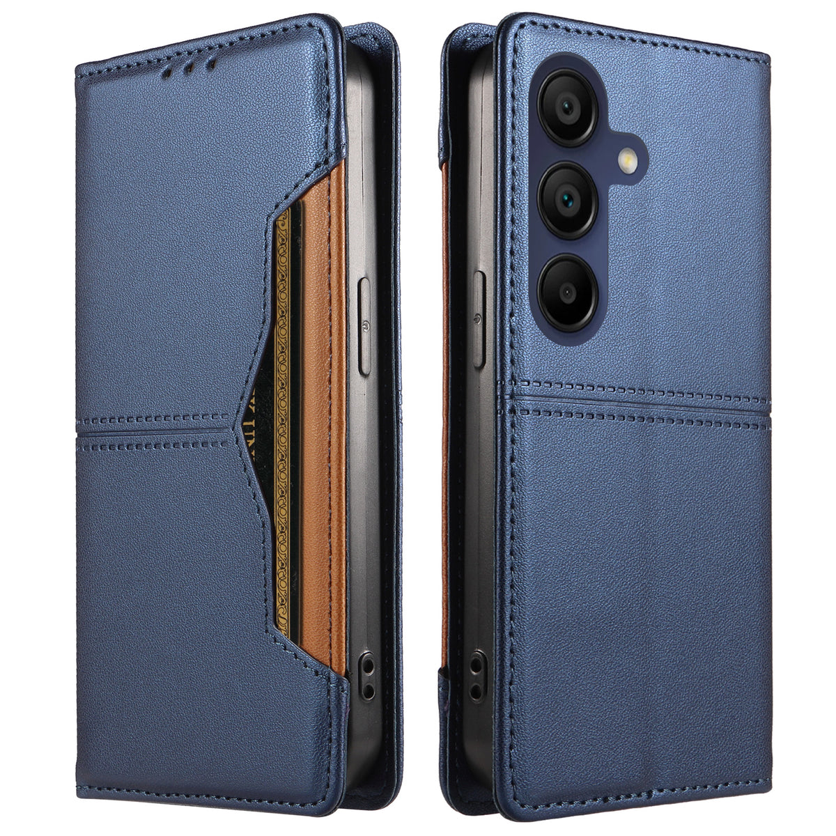 Samsung Galaxy A15 5G / Galaxy A15 4G Plånboksfodral Extern kortplats Magnetiskt stängande Lädermobilskal