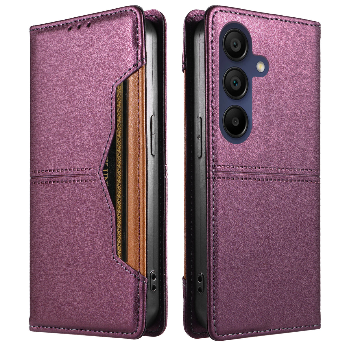 Samsung Galaxy A15 5G / Galaxy A15 4G Plånboksfodral Extern kortplats Magnetiskt stängande Lädermobilskal