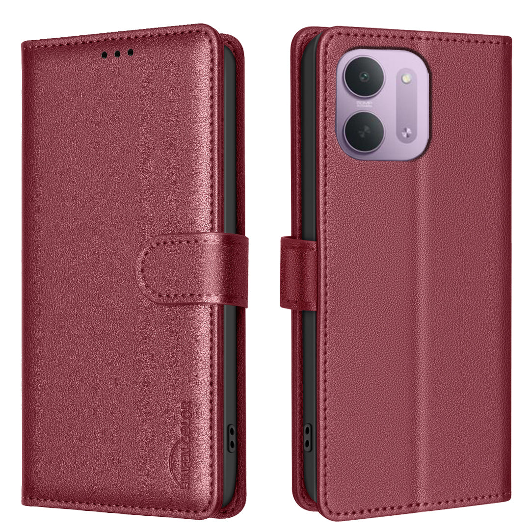 BINFEN COLOR for Xiaomi Redmi 15C 4G (Global) (171mm) / Xiaomi Poco C85 4G (171mm) / Xiaomi Redmi 17C 5G BF32 Leather Case Wallet RFID Blocking Phone Cover