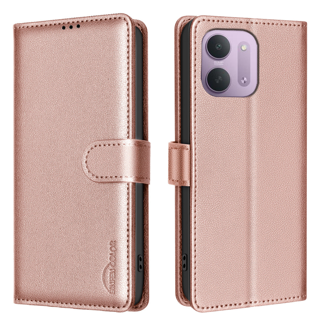 BINFEN COLOR for Xiaomi Redmi 15C 4G (Global) (171mm) / Xiaomi Poco C85 4G (171mm) / Xiaomi Redmi 17C 5G BF32 Leather Case Wallet RFID Blocking Phone Cover