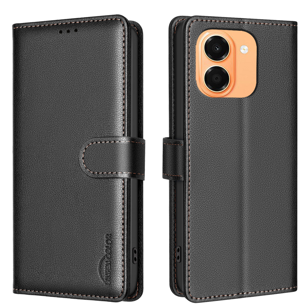 BINFEN COLOR for Honor X7e 4G / Honor X6e 4G BF32 Leather Case Wallet RFID Blocking Phone Cover