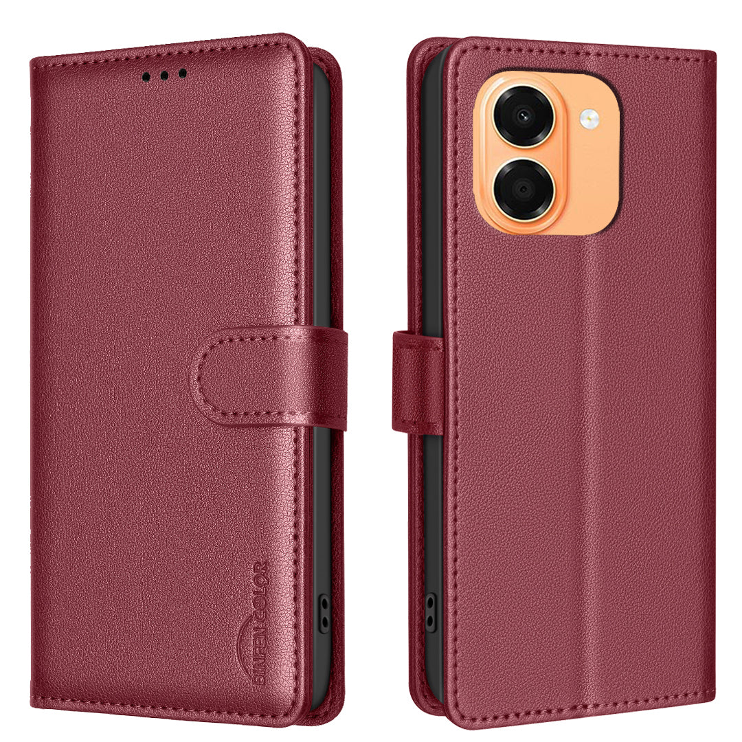BINFEN COLOR for Honor X7e 4G / Honor X6e 4G BF32 Leather Case Wallet RFID Blocking Phone Cover