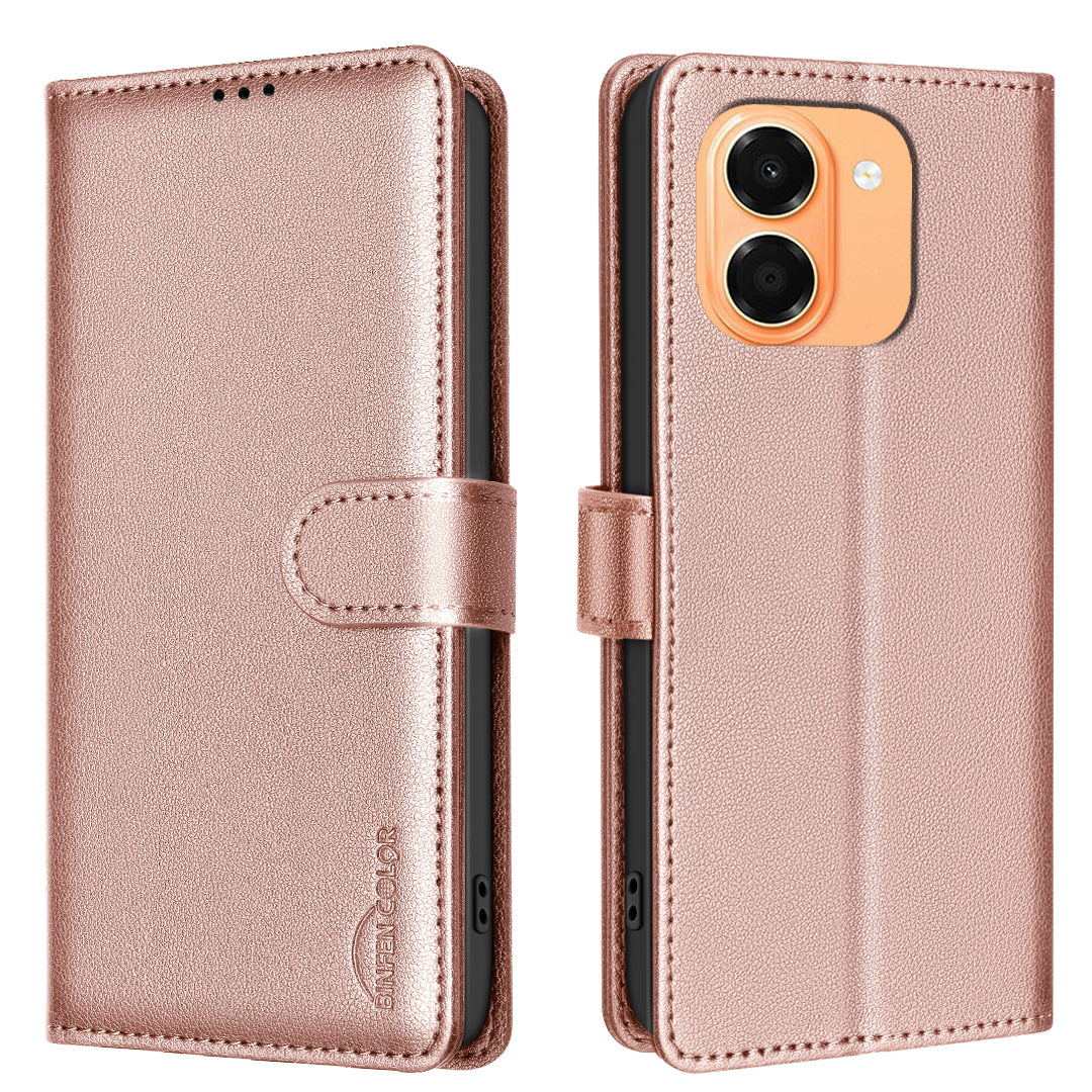 BINFEN COLOR for Honor X7e 4G / Honor X6e 4G BF32 Leather Case Wallet RFID Blocking Phone Cover