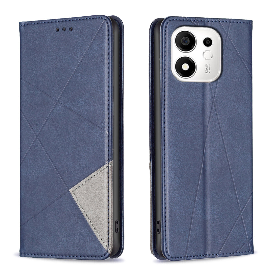 Til Honor X7e Plus 5G / Honor X7e Plus 4G / Honor 600 Smart 5G Etui Kortlommer Geometri Prægning Læder Telefoncover