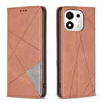 Til Honor X7e Plus 5G / Honor X7e Plus 4G / Honor 600 Smart 5G Etui Kortlommer Geometri Prægning Læder Telefoncover