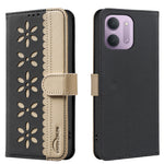 BINFEN COLOR for Xiaomi Redmi 15C 4G (Global) (171mm) / Xiaomi Poco C85 4G (171mm) / Xiaomi Redmi 17C 5G BF36 Leather Case Floral Pattern Phone Cover RFID Blocking Wallet Stand