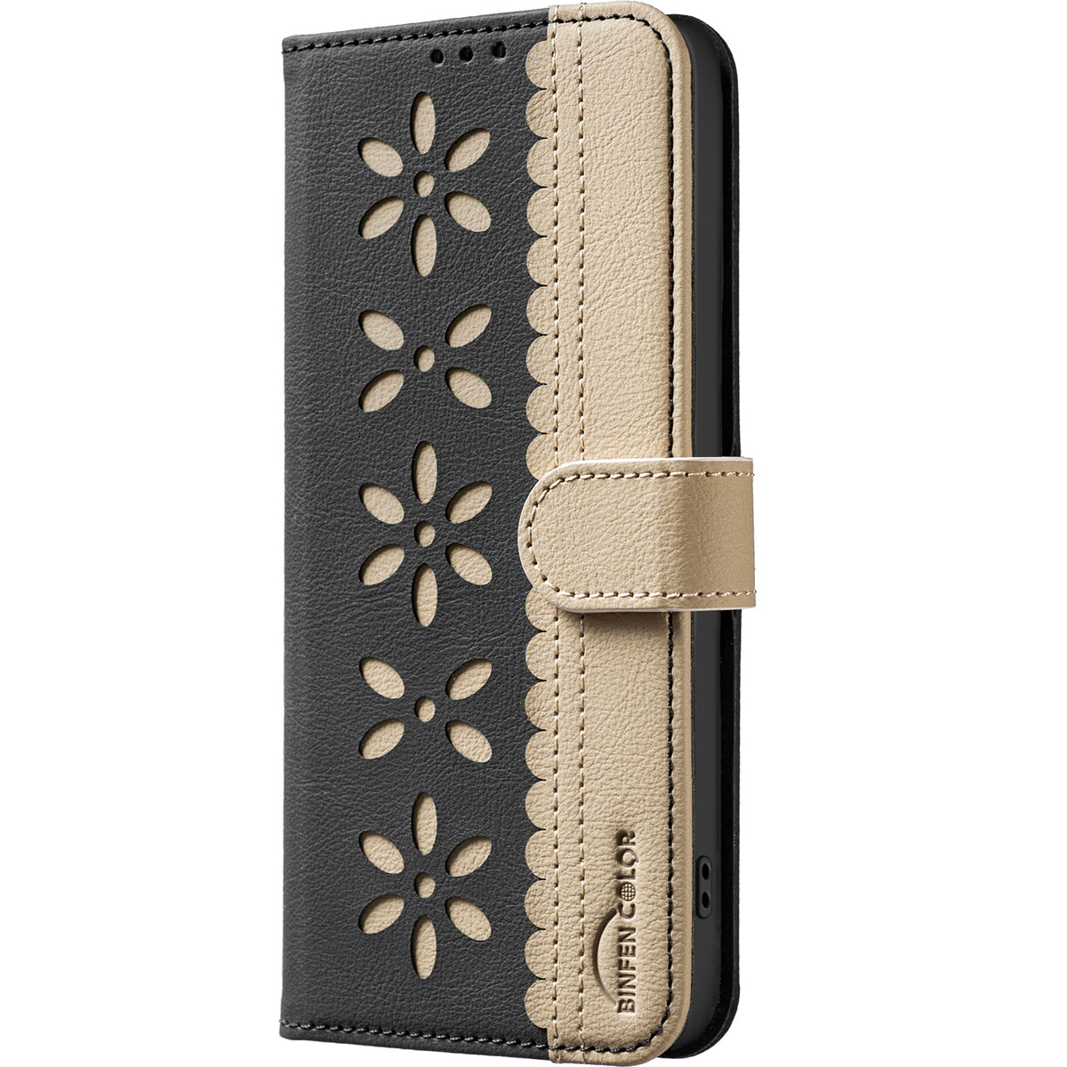 BINFEN COLOR for Xiaomi Redmi 15C 4G (Global) (171mm) / Xiaomi Poco C85 4G (171mm) / Xiaomi Redmi 17C 5G BF36 Leather Case Floral Pattern Phone Cover RFID Blocking Wallet Stand