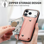 Til iPhone 18 Pro Max / 17 Pro Max Magnetisk Cover Skråstoftekstur PU Læder Telefon Bagcover med Trefoldelig Kortholder