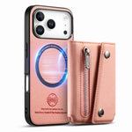 Til iPhone 18 Pro Max / 17 Pro Max Magnetisk Cover Skråstoftekstur PU Læder Telefon Bagcover med Trefoldelig Kortholder
